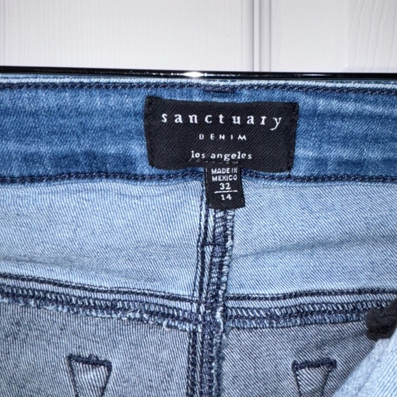 Sanctuary Modern Color-Block Straight Jeans Blue 32​ - Picture 4 of 13